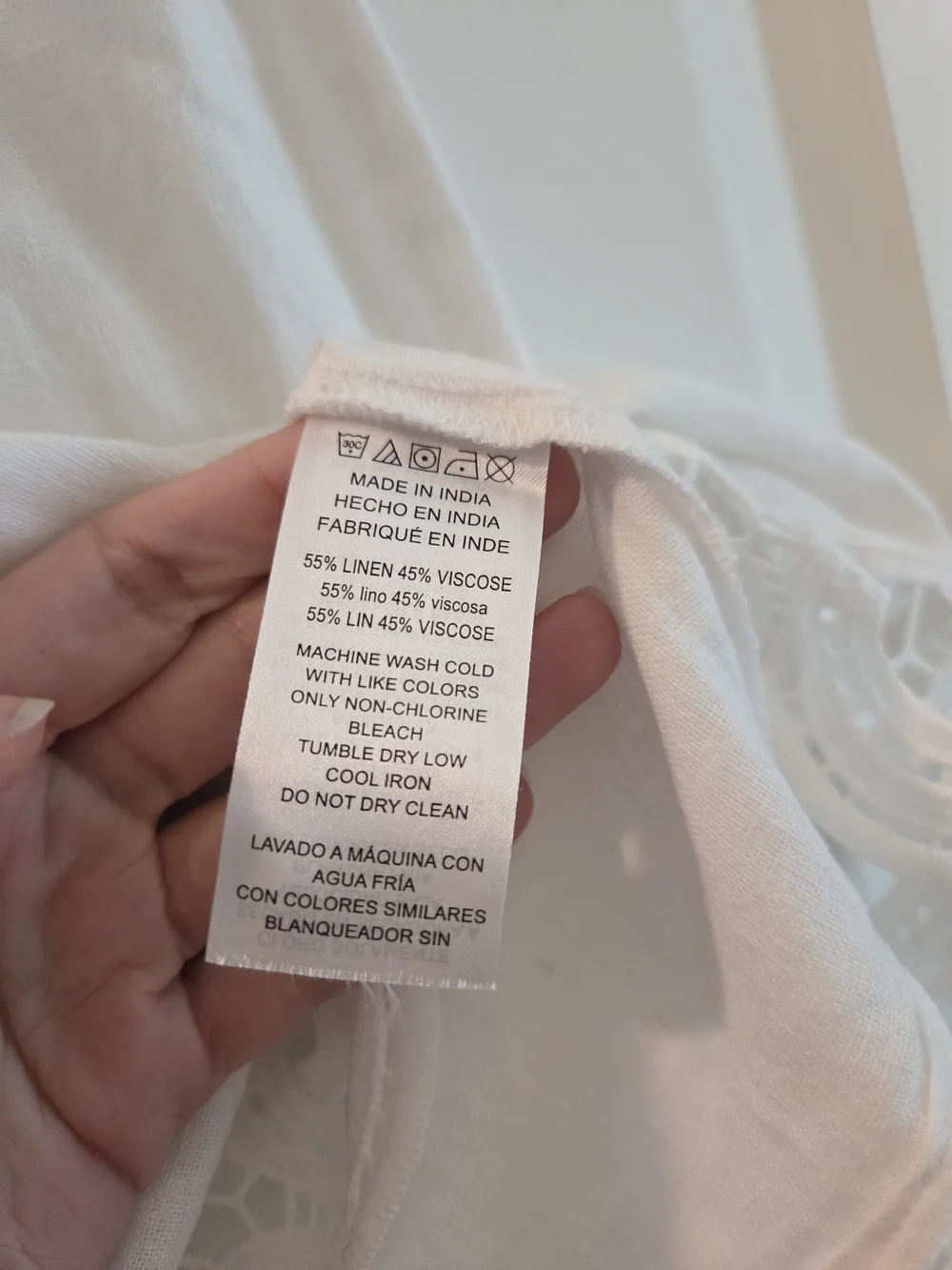 Michael Michael Kors White Linen Blend Crochet Trim Dress Size Small NWT